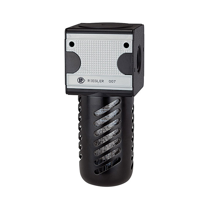 RIEGLER Aktivkohlefilter »multifix«, PC-Behälter, Schutzkorb, BG 1, G 1/4