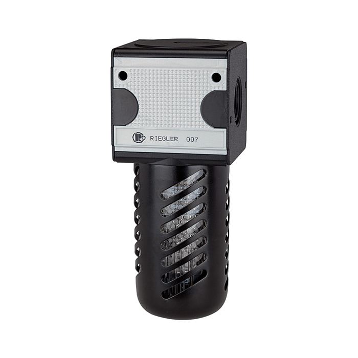 [100542] RIEGLER Aktivkohlefilter »multifix«, PC-Behälter, Schutzkorb, BG 3, G 1/2