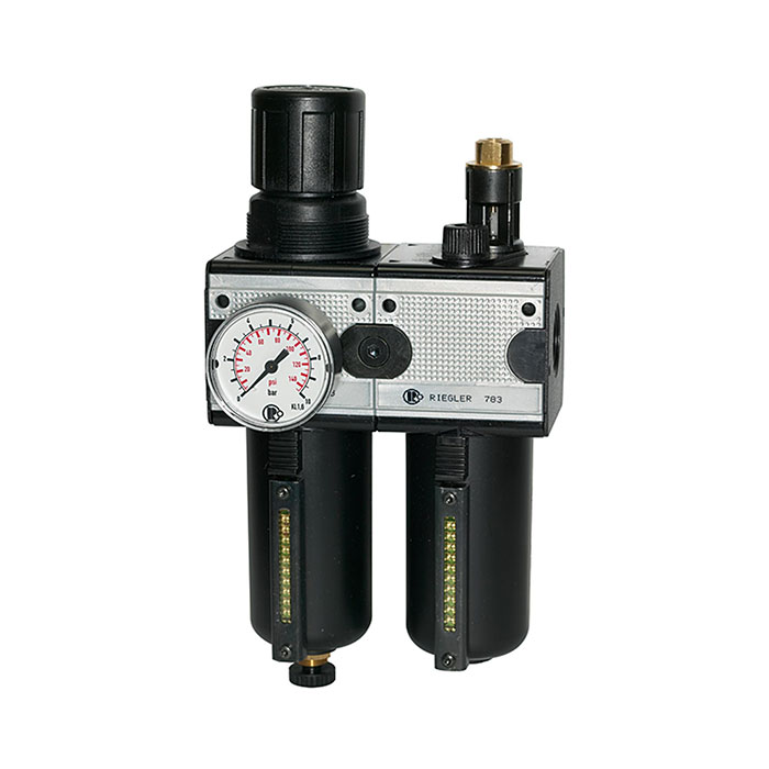 RIEGLER Service unit 2-part »multifix«, Metal container, Size 3, G 1/2