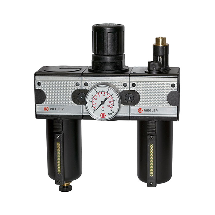 RIEGLER Service unit 3-part »multifix«, Metal container, Size 3, G 3/4