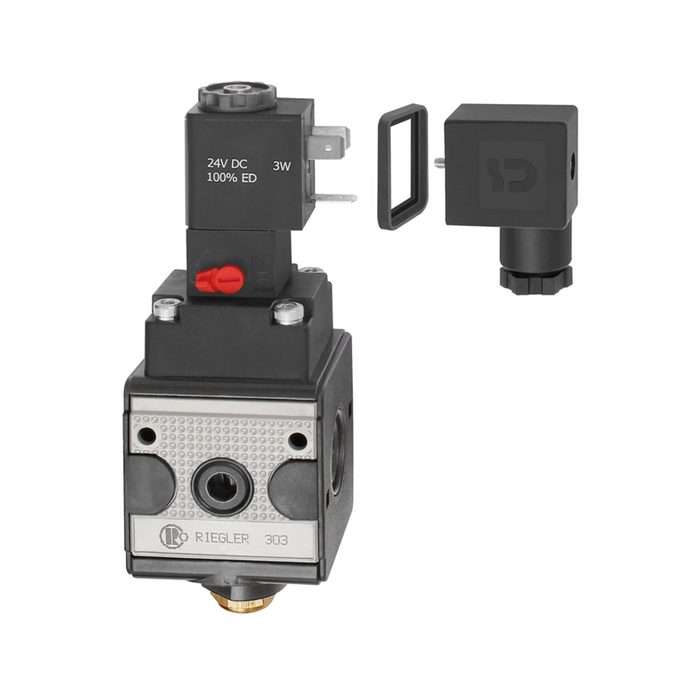 [100618] RIEGLER Schaltventil (3/2-Wegeventil) »multifix«, 230 V AC, BG 1, G 1/4