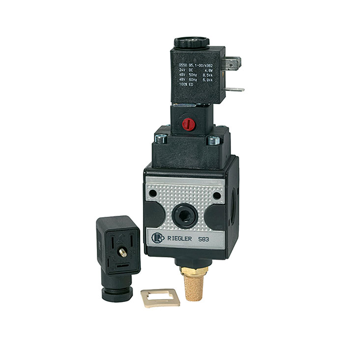 RIEGLER Switch valve (3/2-way valve) »multifix«, 230 V AC, Size 3, G 1/2