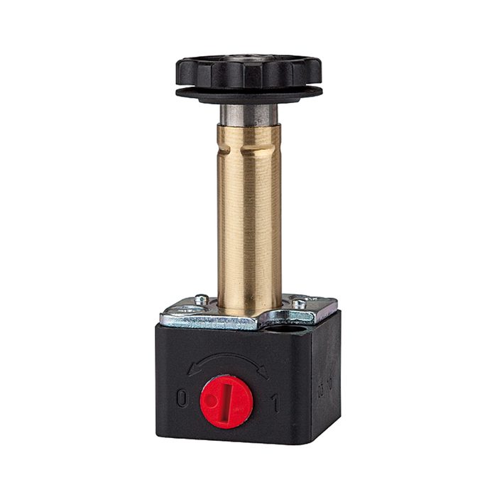 [100625] RIEGLER 3/2-way valve for pre-control with manual actuation
