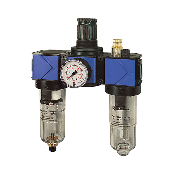 RIEGLER Wartungseinheit 3-tlg. »variobloc«, mit PC-Behälter, BG 1, G 3/8