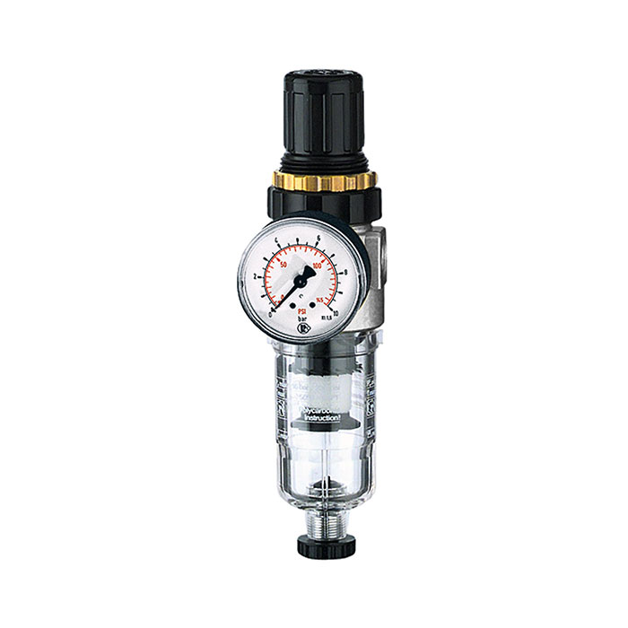 [100782] RIEGLER Filter regulator »Standard-mini« with PC container, 5 µm, G 1/4