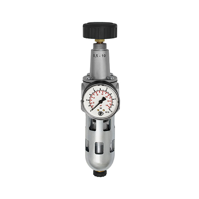 RIEGLER Filterregler »Standard«, PC-Behälter und Schutzkorb, BG 2, G 3/8
