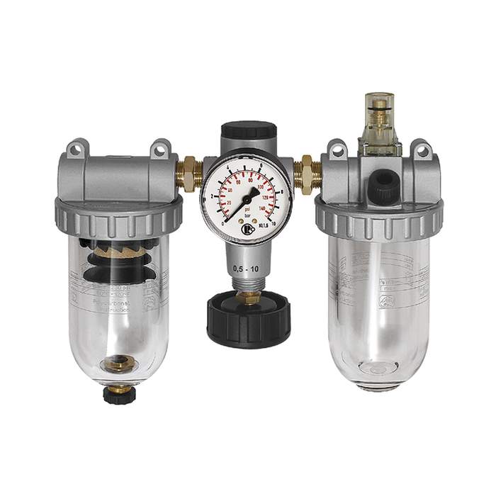 [101067] RIEGLER Service unit 3-part »Standard« with PC container, Size 3, G 1/2