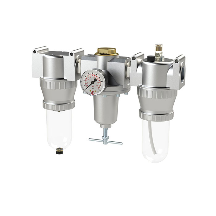 RIEGLER Service unit 3-part »Standard« with PC container, Size 4, G 1 1/4