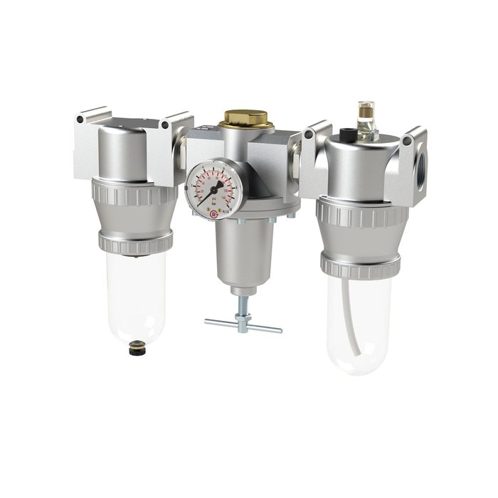 [101071] RIEGLER Service unit 3-part »Standard« with PC container, Size 4, G 1 1/2