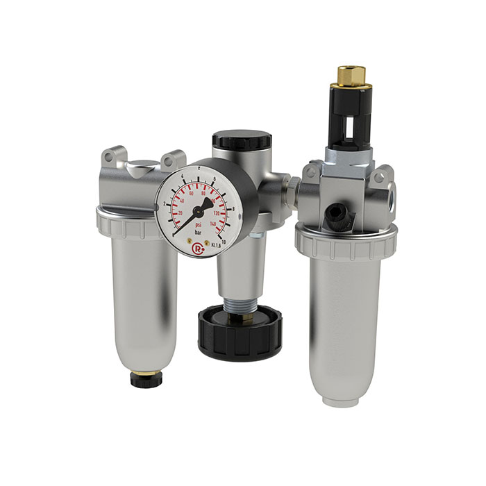 RIEGLER Wartungseinheit 3-tlg. »Standard« mit Metallbehälter, BG 3, G 3/4