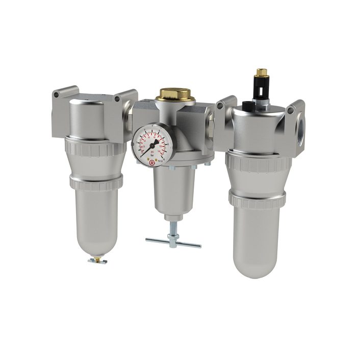 [101086] RIEGLER Wartungseinheit 3-tlg. »Standard«, Metallbehälter, BG 4, G 1 1/4