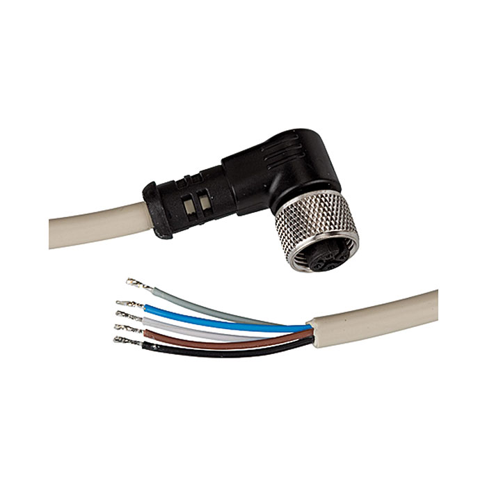 RIEGLER Electrical connection cable, 90° angle socket, 5 m cable, 5-wire