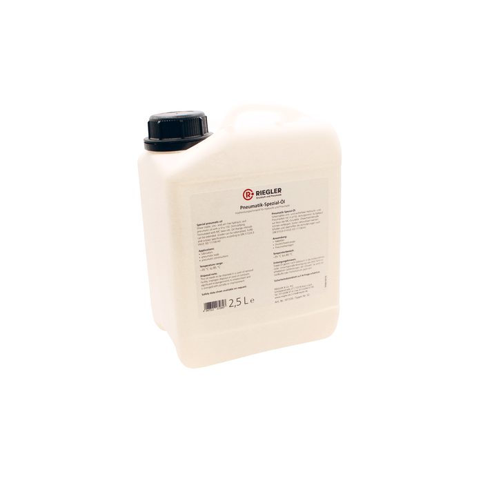 [101135] RIEGLER Pneumatic special oil, in canister 2.5 litre, incl. box and docu.