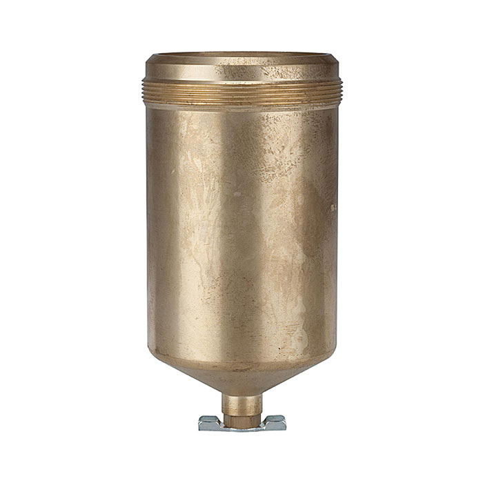 RIEGLER Metal container complete, with manual bleeder valve
