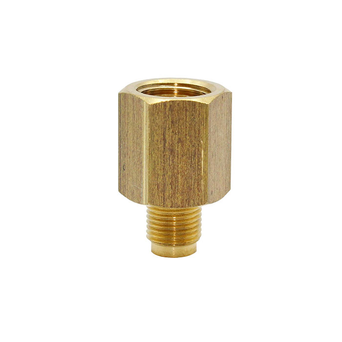 RIEGLER Pressure gauge connection nipple brass, G 1/4 bushing, G 1/8 taps