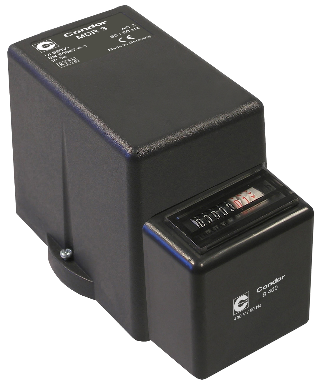 [237303] Condor Betriebsstundenzähler und Haube H3-B 400 für MDR 3, 400 V / 50 Hz