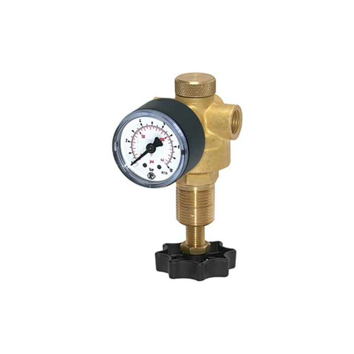 [101307] RIEGLER Pressure regulator for water, pressure gauge, G 1/4, 0.5 - 6 bar