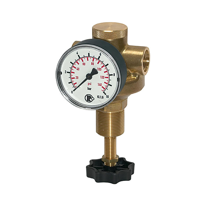 RIEGLER Druckregler für Wasser, inkl. Manometer, G 1/2, 0,5 - 10 bar