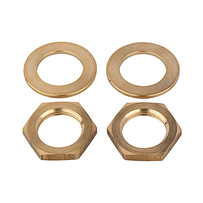 RIEGLER 2 Muttern M20x1,5 und 2 Scheiben f. Druckregler für Wasser, G 1/4