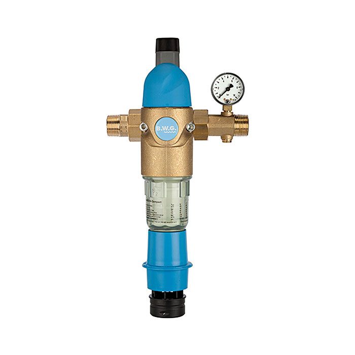 [101424] RIEGLER Back flush filter with pressure regulator, DVGW tested, R 1