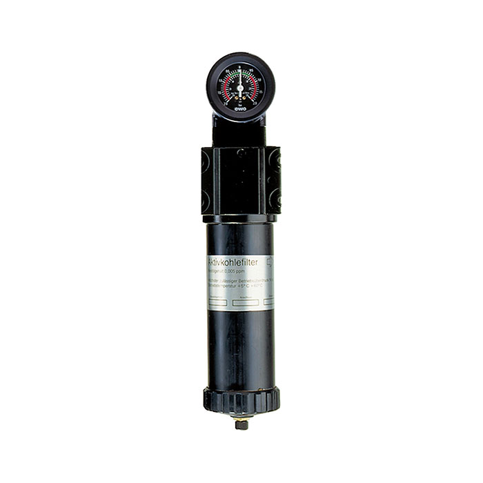 RIEGLER Aktivkohlefilter mit Differenzdruckmanometer, 0,005 mg/m³, G 1