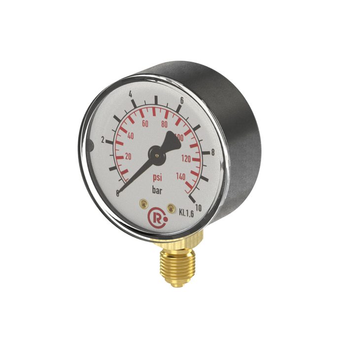 [101657] RIEGLER Standard pressure gauge, radial bottom, G 1/8, 0 - 25 bar/360 psi