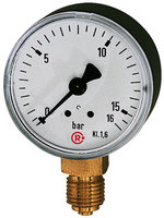 RIEGLER Standard pressure gauge, radial bottom, G 1/4, 0 - 6 bar, Ø 50