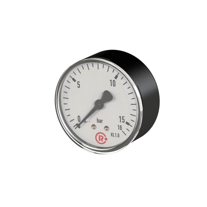 [101842] RIEGLER Standard pressure gauge, rear centric, G 1/4, 0 - 40 bar, Ø 63