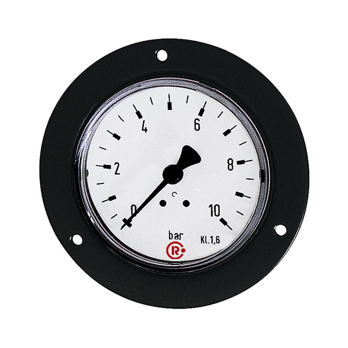 RIEGLER Standardmano., Frontring schwarz, G 1/4 hinten, 0 - 1,6 bar, Ø 50