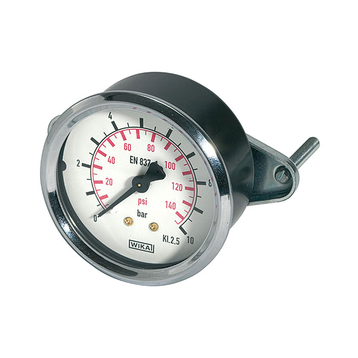 RIEGLER Standard pressure gauge, triangle front ring, G 1/4, 0 - 10 bar
