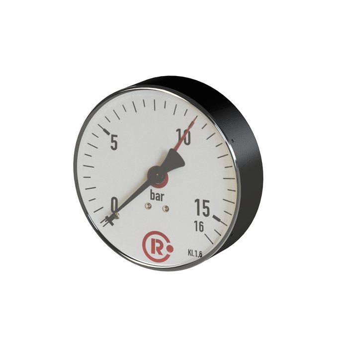 [102006] RIEGLER Standard pressure gauge, rear centric, G 1/4, 0 - 40 bar, Ø 80