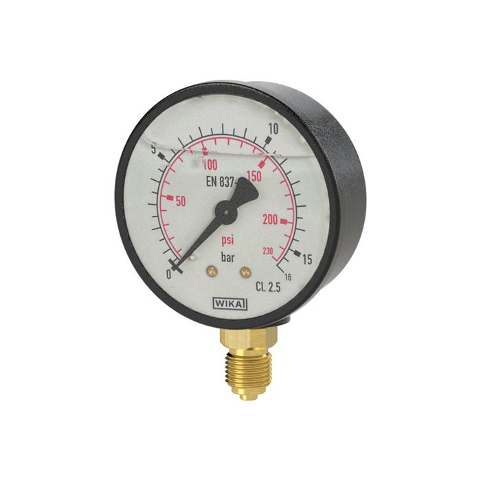 [102079] RIEGLER Glycerine pressure gauge, radial bottom, G 1/4, 0 - 10 bar, Ø 63