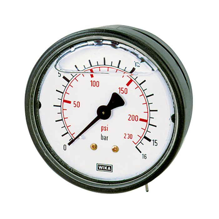 RIEGLER Glycerine pressure gauge, rear centric, G 1/4, 0 - 100 bar, Ø 63