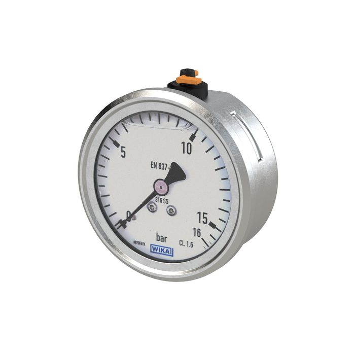 [102149] RIEGLER Glyzerinmano, CrNi-Stahl, G 1/4 hinten zentr., 0 - 10,0 bar, Ø 63