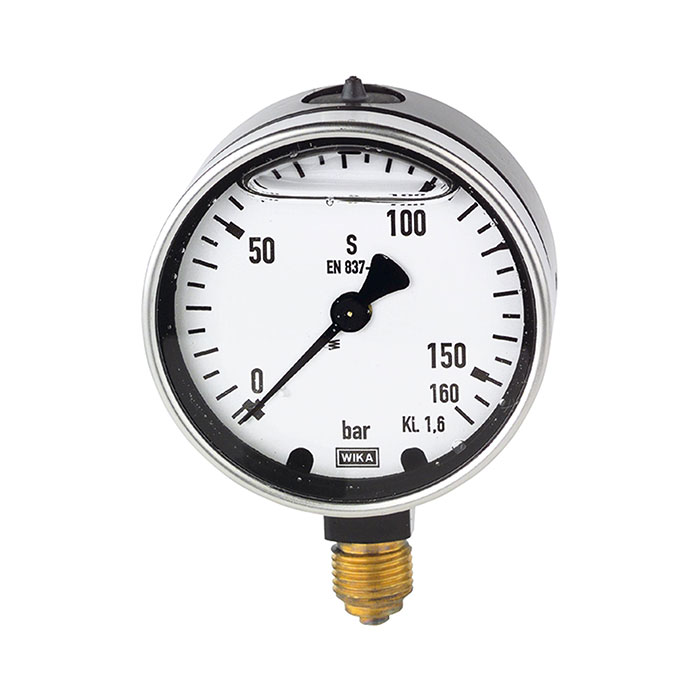 RIEGLER Glyzerinmanometer, Metallgehäuse, G 1/4 unten, -1/+3,0 bar, Ø 63
