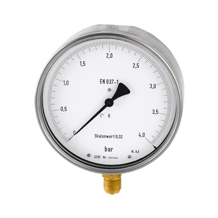 [102567] RIEGLER Micrometre pressure gauge, radial bottom, G 1/2, 0-2.5 bar, Ø 160