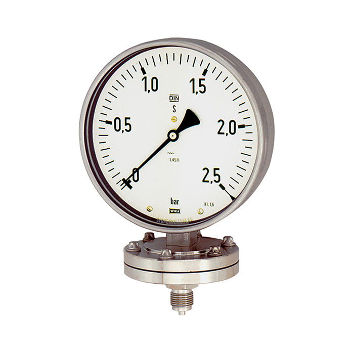 RIEGLER Diaphragm pressure gauge, Chemical design, G 1/2, 0-10 bar, Ø 100