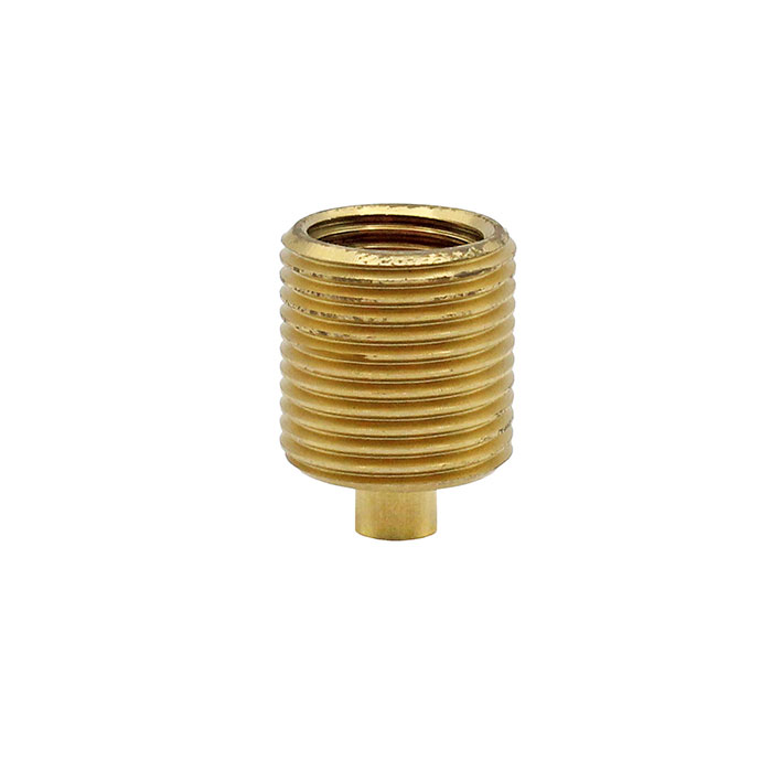 RIEGLER Pressure gauge connection nipple, brass, G 1/2 ET, G 1/4 IT