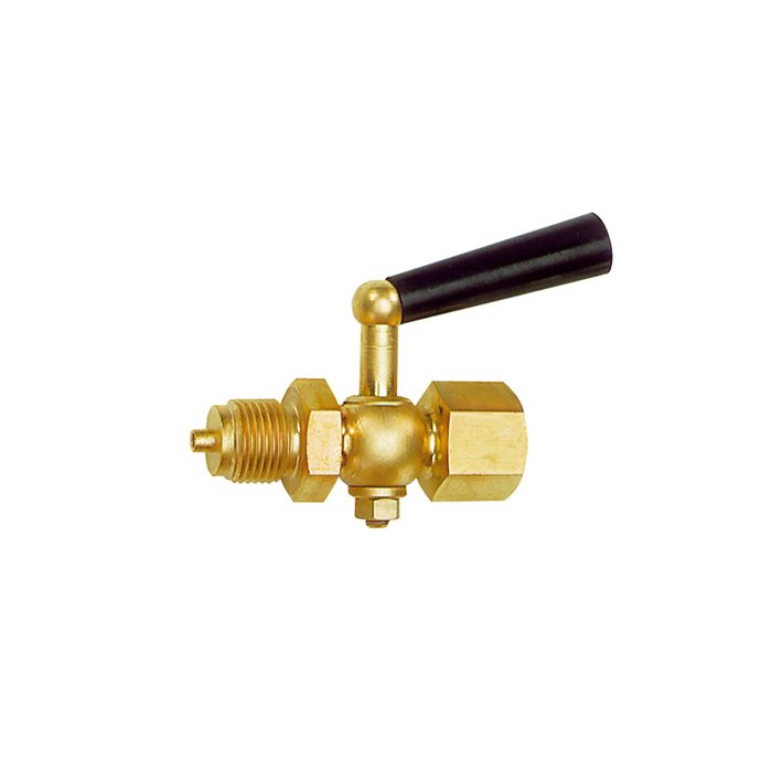 [102648] RIEGLER Manometer-Absperrhahn, Muffe - Zapfen, aus Messing blank, G 3/8