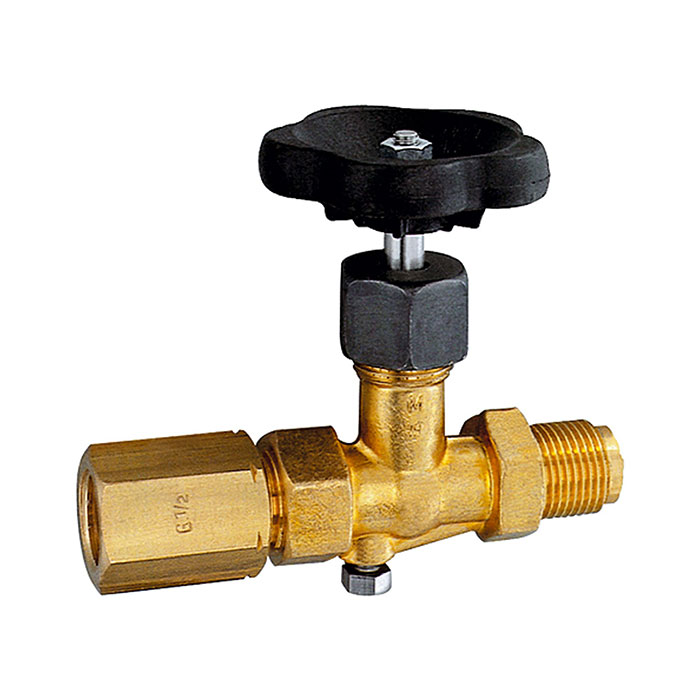 [102662] RIEGLER Blocking valve pressure gauge, taps-tension sleeve, brass, G 1/2