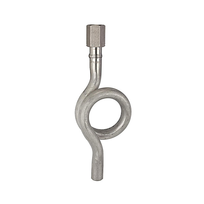 RIEGLER Syphon in circular shape, welded connection, G 1/2, CrNi steel