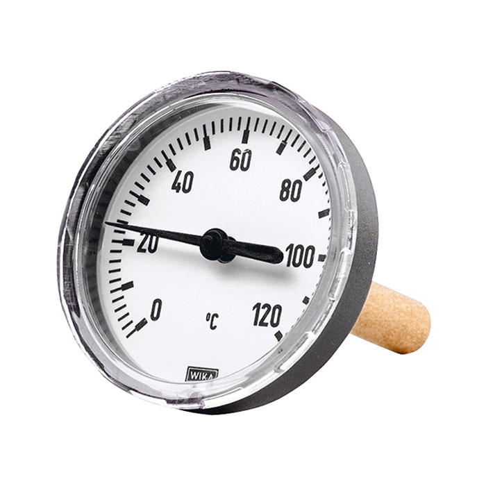 RIEGLER Bimetallthermom., G 1/2 hi., Tauchschaftlänge 60mm, Ø63, bis 60°C