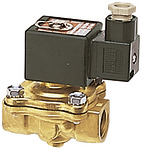 RIEGLER 2/2-way solenoid valve, NO, force pilot operated, 24 V DC, Rp 1/2