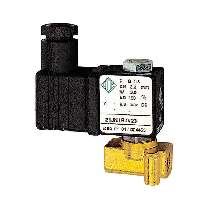 RIEGLER 2/2-MV, MS, NC, direktg., 24V DC, 5W, FKM, G1/8, PN0-8bar