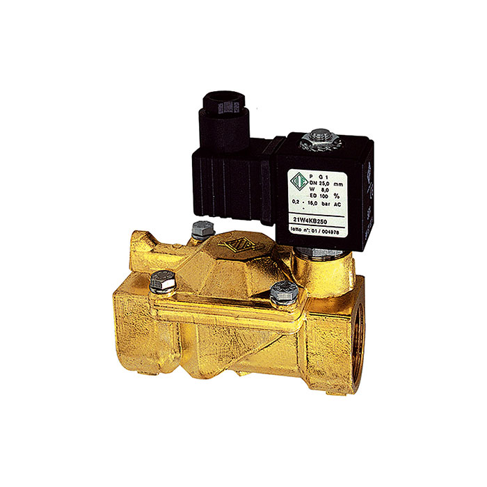 RIEGLER 2/2-solenoid valve,NO,pilot operated,24V DC,NBR,G11/2,PN0.2-10bar