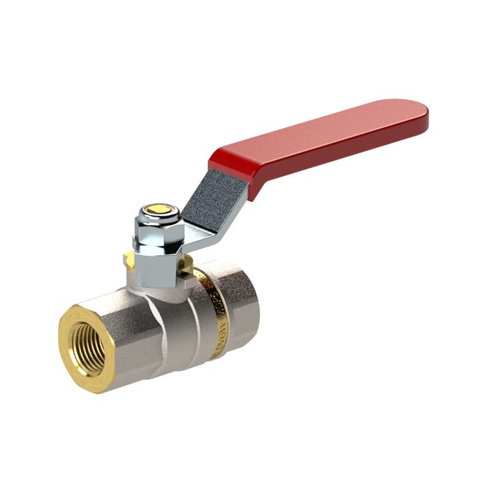 [103171] RIEGLER Ball valve standard design, red steel lever, IT/IT, G 1