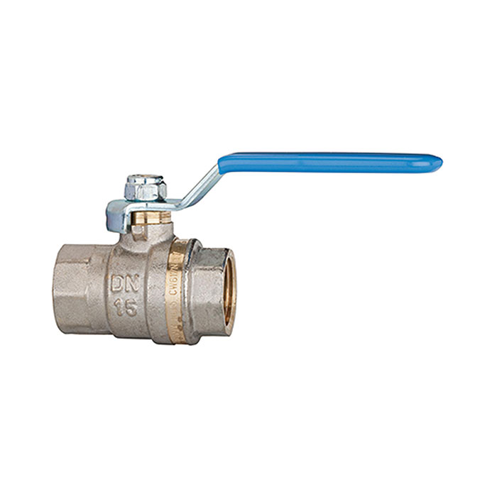 RIEGLER Ball valve standard design, blue steel lever, IT/IT, G 1/4