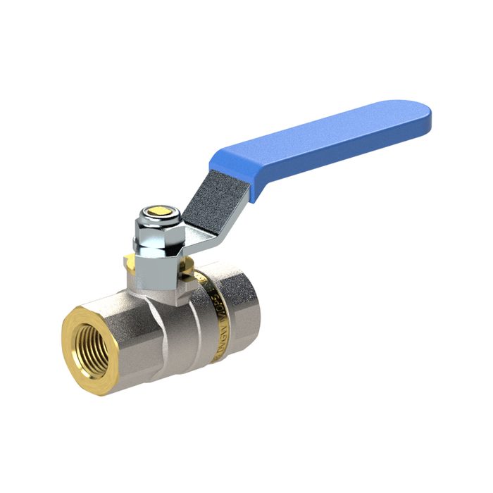 [103179] RIEGLER Ball valve standard design, blue steel lever, IT/IT, G 1/2