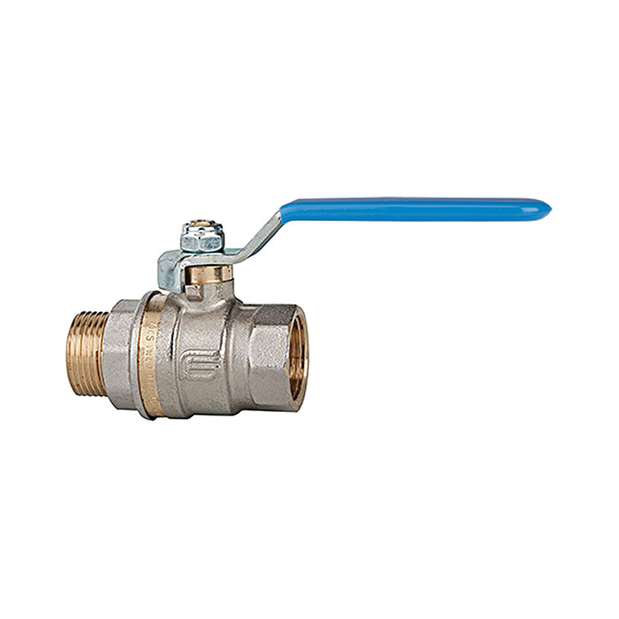 RIEGLER Ball valve standard design, blue steel lever, IT/ET, G 1/2