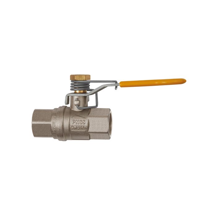 [103227] RIEGLER Ball valve with spring reset, nickel-plated brass, Rp 1/4